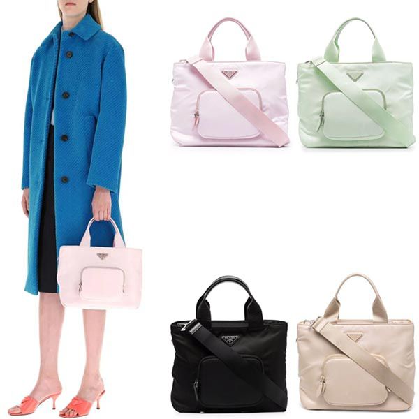 プラダ☆新作☆ロゴ入りハンドバッグコピー 1BG354_RV44_F0E18